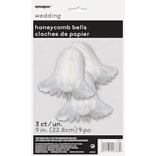 White Large Amscan Bridal Honeycomb Bells